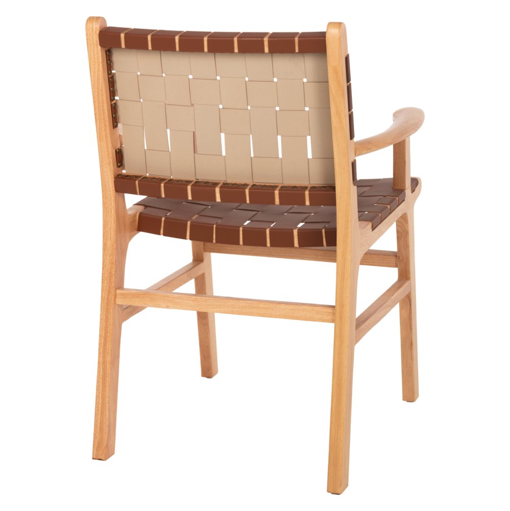 ARMCHAIR FELIPE TOON WOOD PU LEATHER BROWN 62x59x86 cm