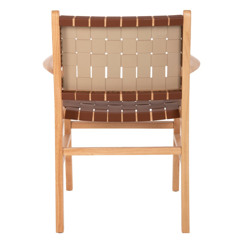 ARMCHAIR FELIPE TOON WOOD PU LEATHER BROWN 62x59x86 cm