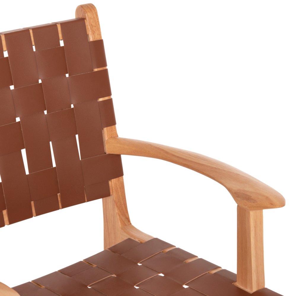 ARMCHAIR FELIPE TOON WOOD PU LEATHER BROWN 62x59x86 cm