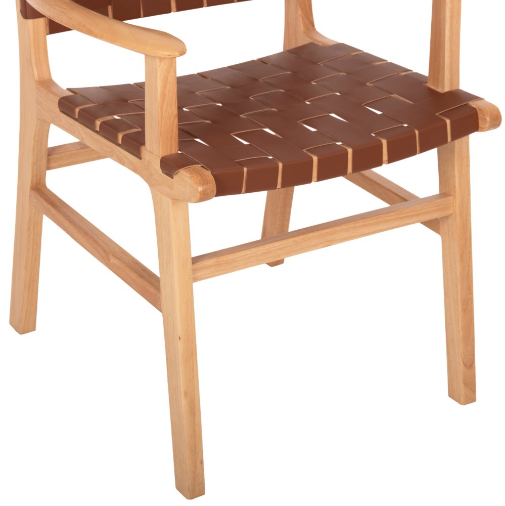 ARMCHAIR FELIPE TOON WOOD PU LEATHER BROWN 62x59x86 cm