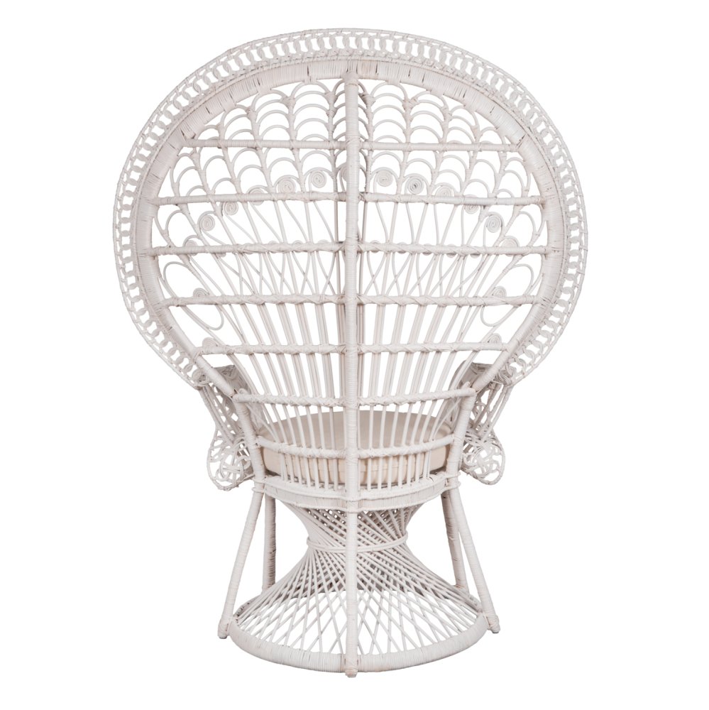 ΠΟΛΥΘΡΟΝΑ ROYAL PEACOCK RATTAN ΣΕ ΛΕΥΚΟ-ΜΑΞΙΛΑΡΙ ΛΕΥΚΟ 114x72x150Yεκ.