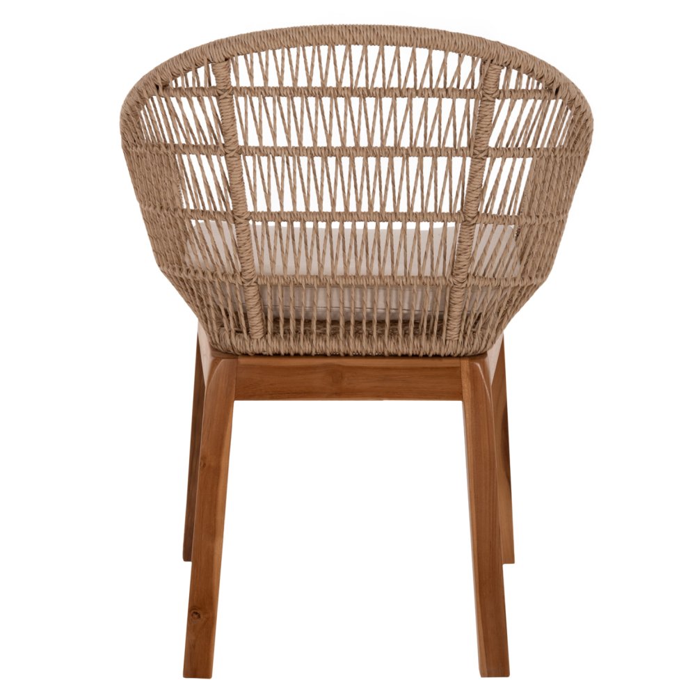 SESSEL AMORA aus recyceltem Teakholz, Gestell aus Aluminium und Polyrattan, 64 x 60 x 87 cm