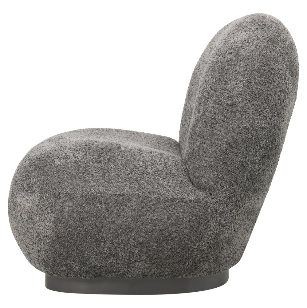 ARMCHAIR GREY BOUCLE FABRIC 85x82x77Hcm