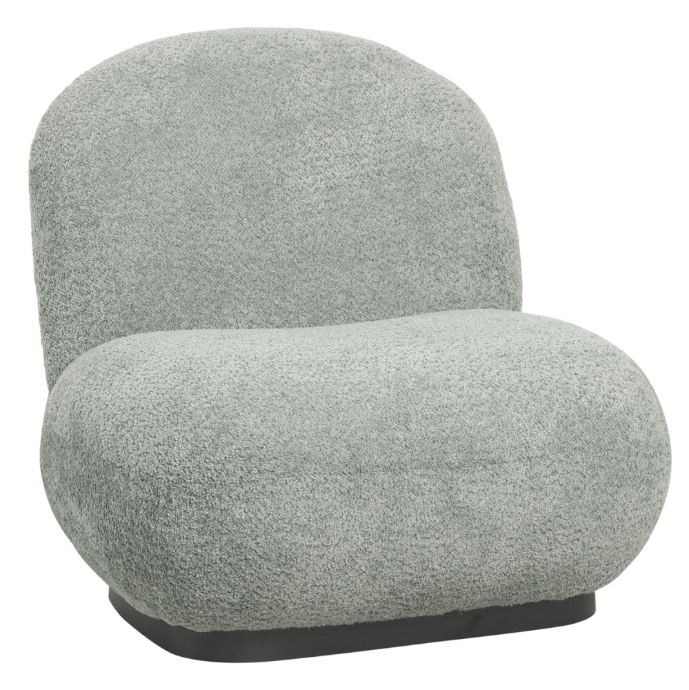ARMCHAIR PISTACHIO GREEN BOUCLE FABRIC 85x82x77Hcm