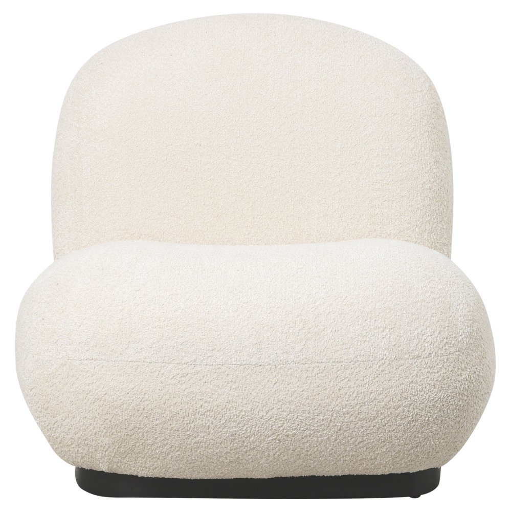ARMCHAIR ECRU BOUCLE FABRIC 85x82x77Hcm