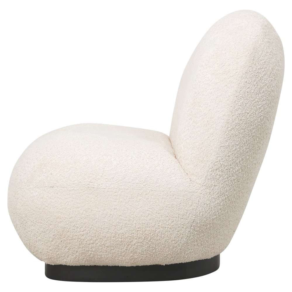 ARMCHAIR ECRU BOUCLE FABRIC 85x82x77Hcm