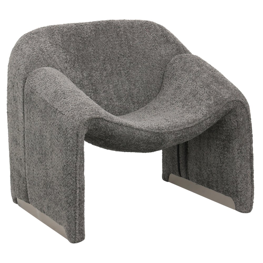 SESSEL MIT GRAUEM BOUCLE-STOFF 81x64x74cm