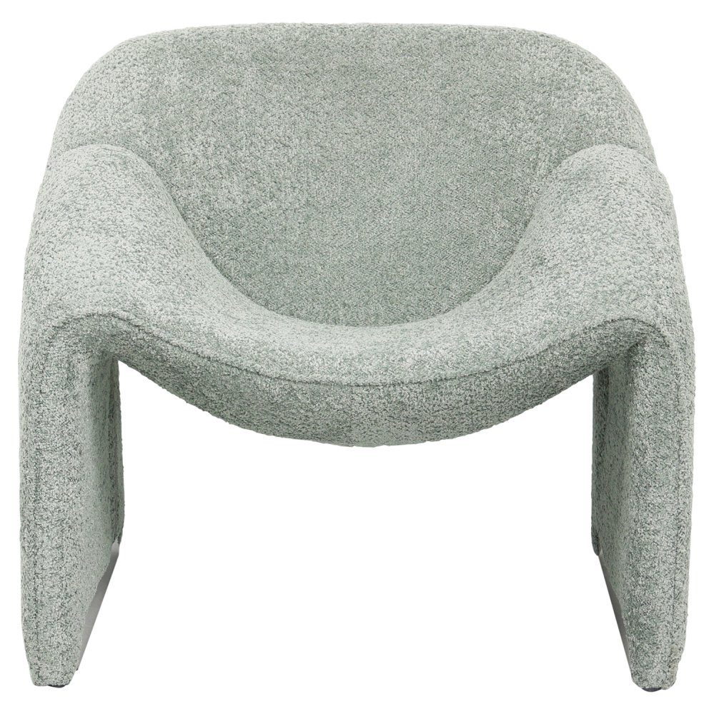 ARMCHAIR PISTACHIO GREEN BOUCLE FABRIC 81x64x74Hcm