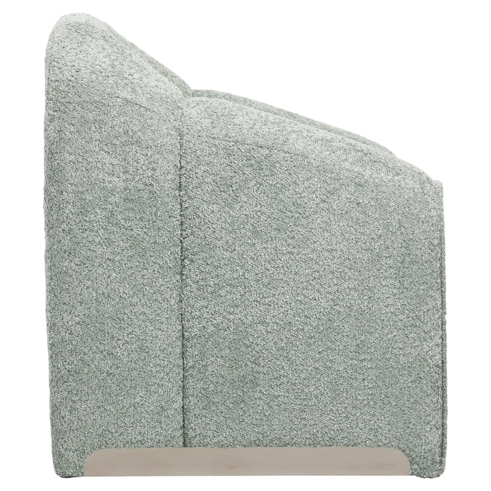 ARMCHAIR PISTACHIO GREEN BOUCLE FABRIC 81x64x74Hcm
