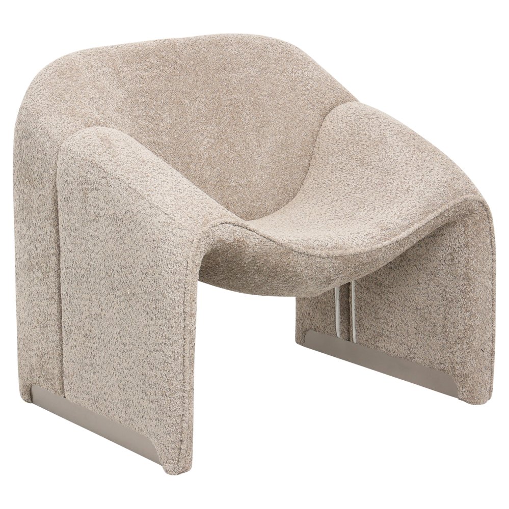 SESSEL MIT BEIGEM BUCLE-STOFF 81x64x74cm