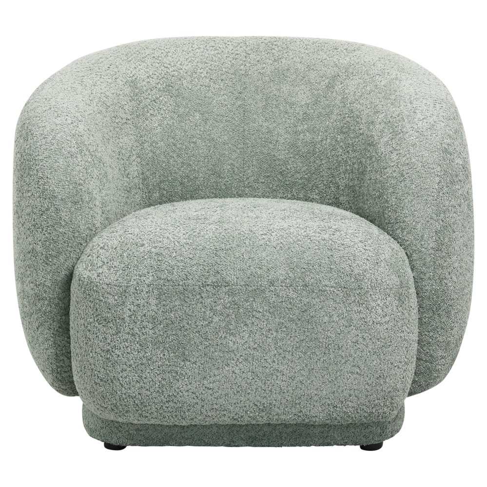 ARMCHAIR PISTACHIO GREEN BOUCLE FABRIC 93x87x78H cm