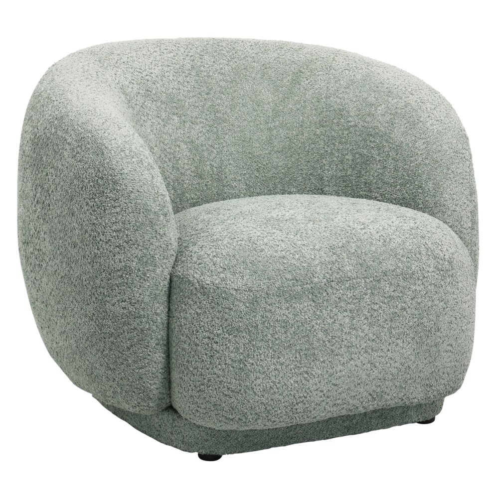 ARMCHAIR PISTACHIO GREEN BOUCLE FABRIC 93x87x78H cm