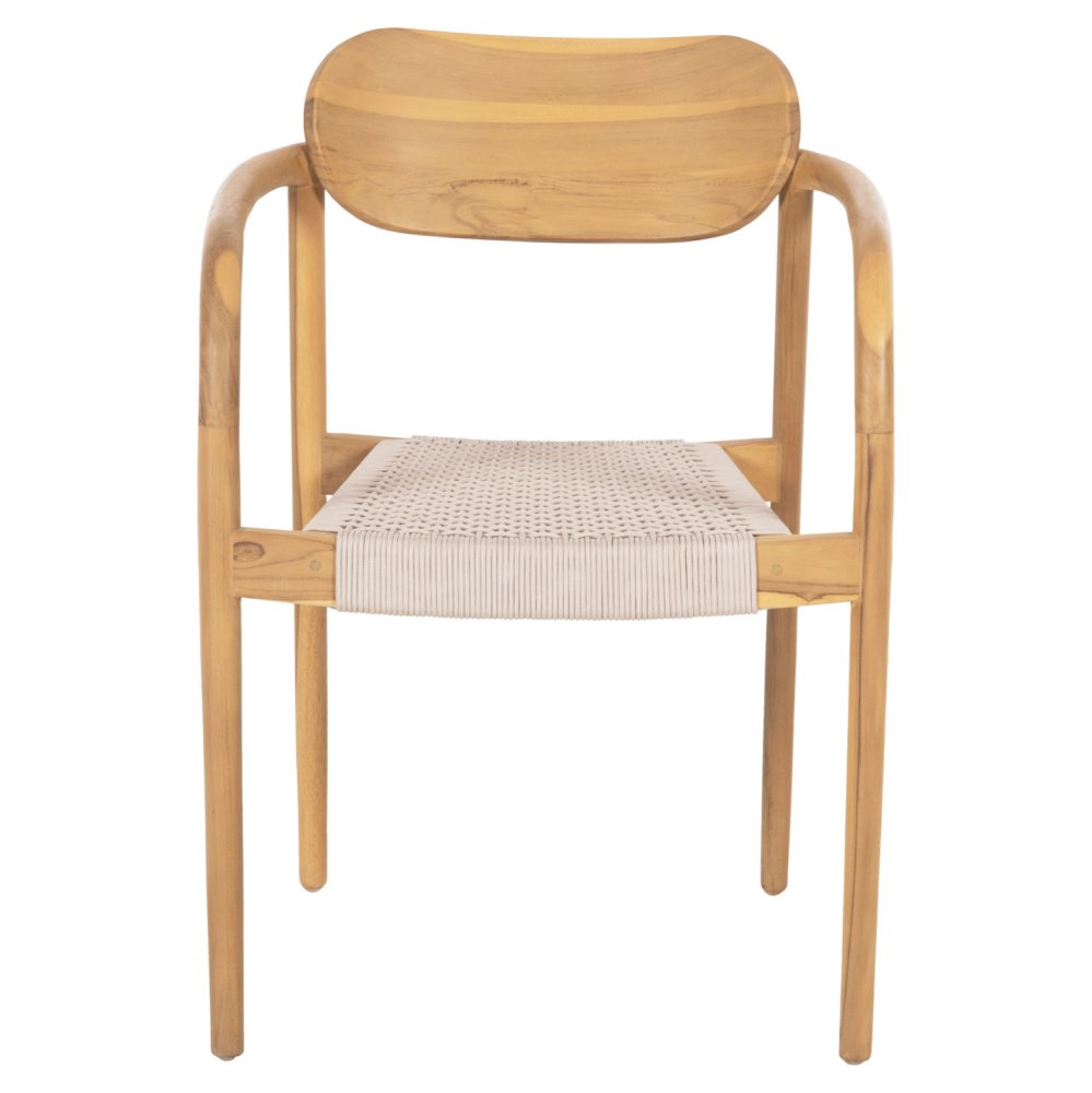SESSEL NATÜRLICHES TEAKHOLZ & BEIGEM SEIL 55x54x80cm