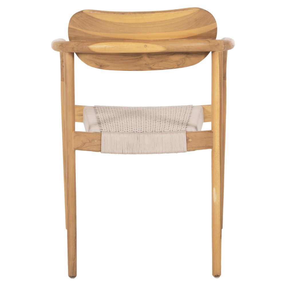 SESSEL NATÜRLICHES TEAKHOLZ & BEIGEM SEIL 55x54x80cm