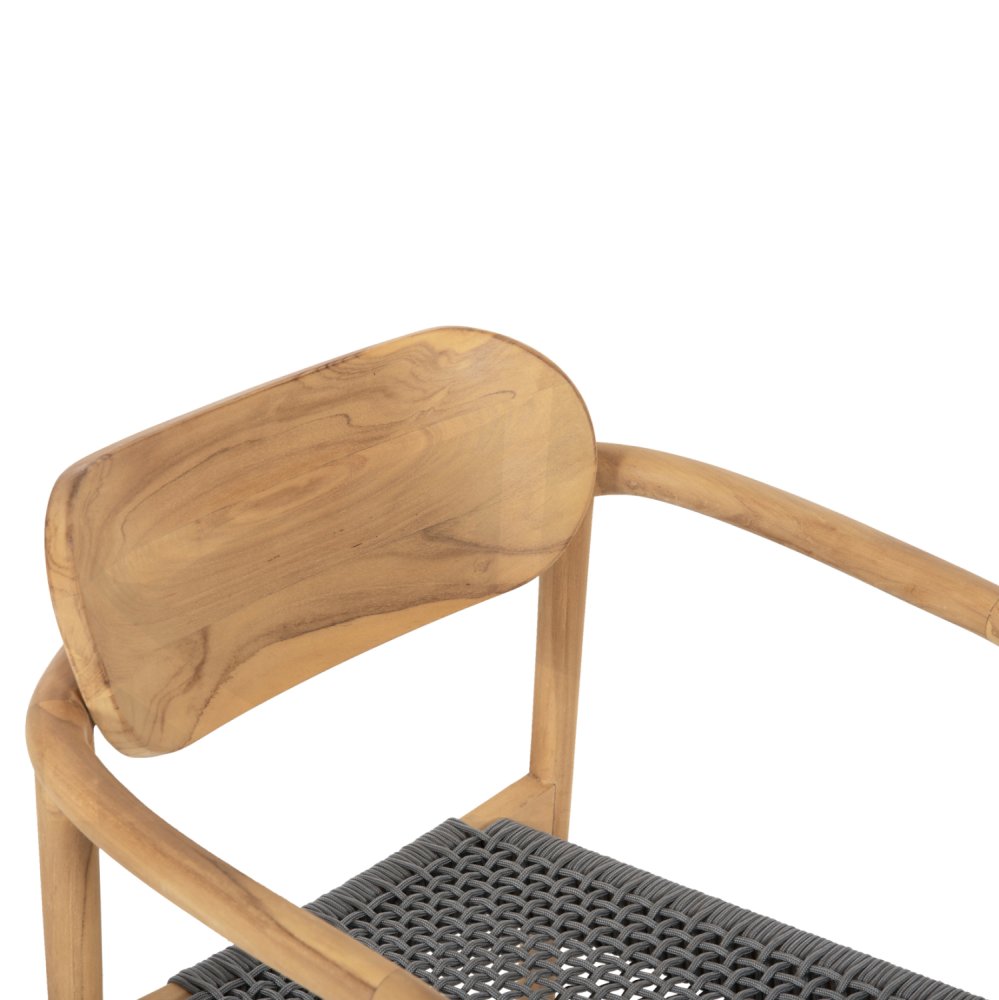 ΠΟΛΥΘΡΟΝΑ ΞΥΛΟ TEAK ΦΥΣΙΚΟ & ΓΚΡΙ ΣΧΟΙΝΙ 55x54x80Yεκ.
