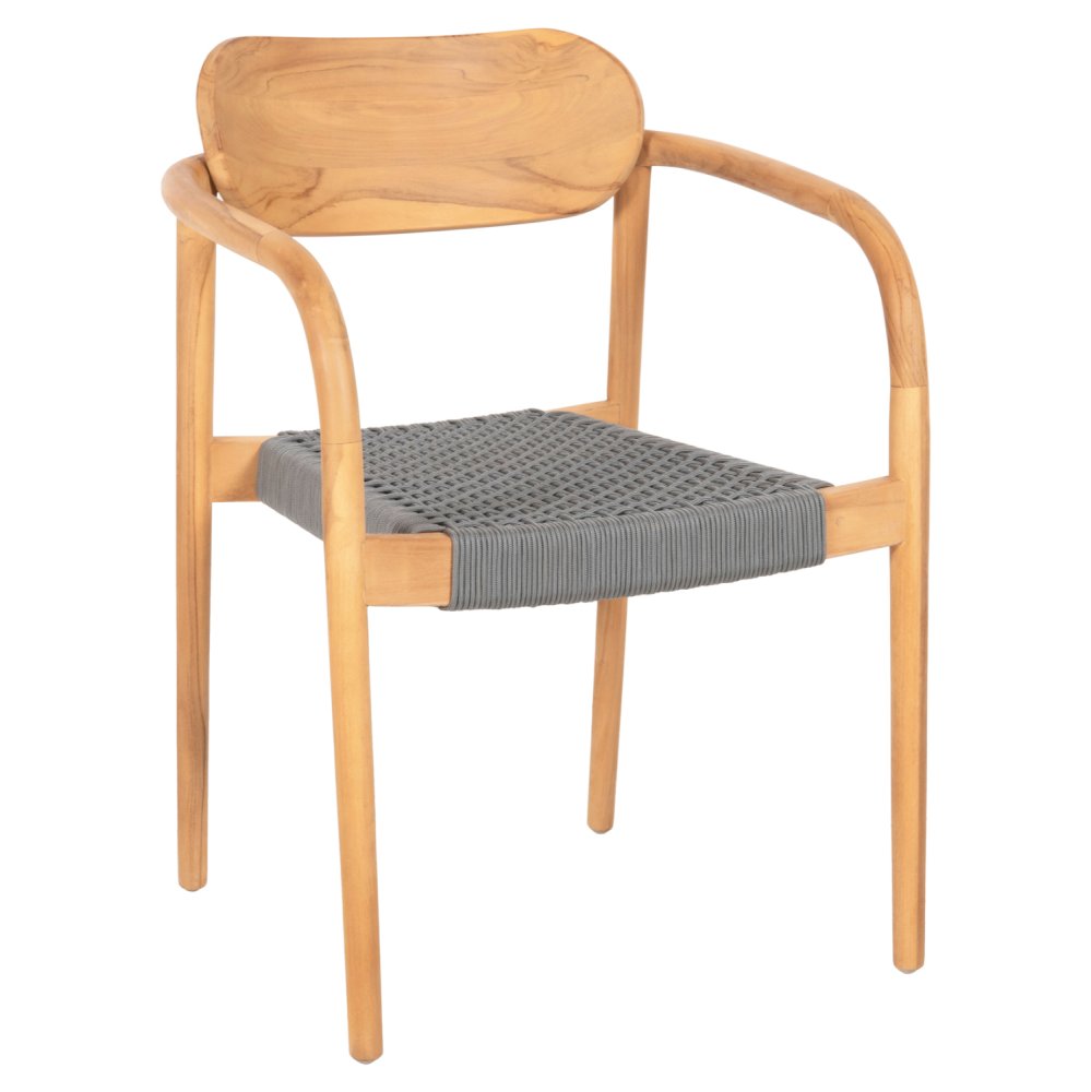 ΠΟΛΥΘΡΟΝΑ ΞΥΛΟ TEAK ΦΥΣΙΚΟ & ΓΚΡΙ ΣΧΟΙΝΙ 55x54x80Yεκ.