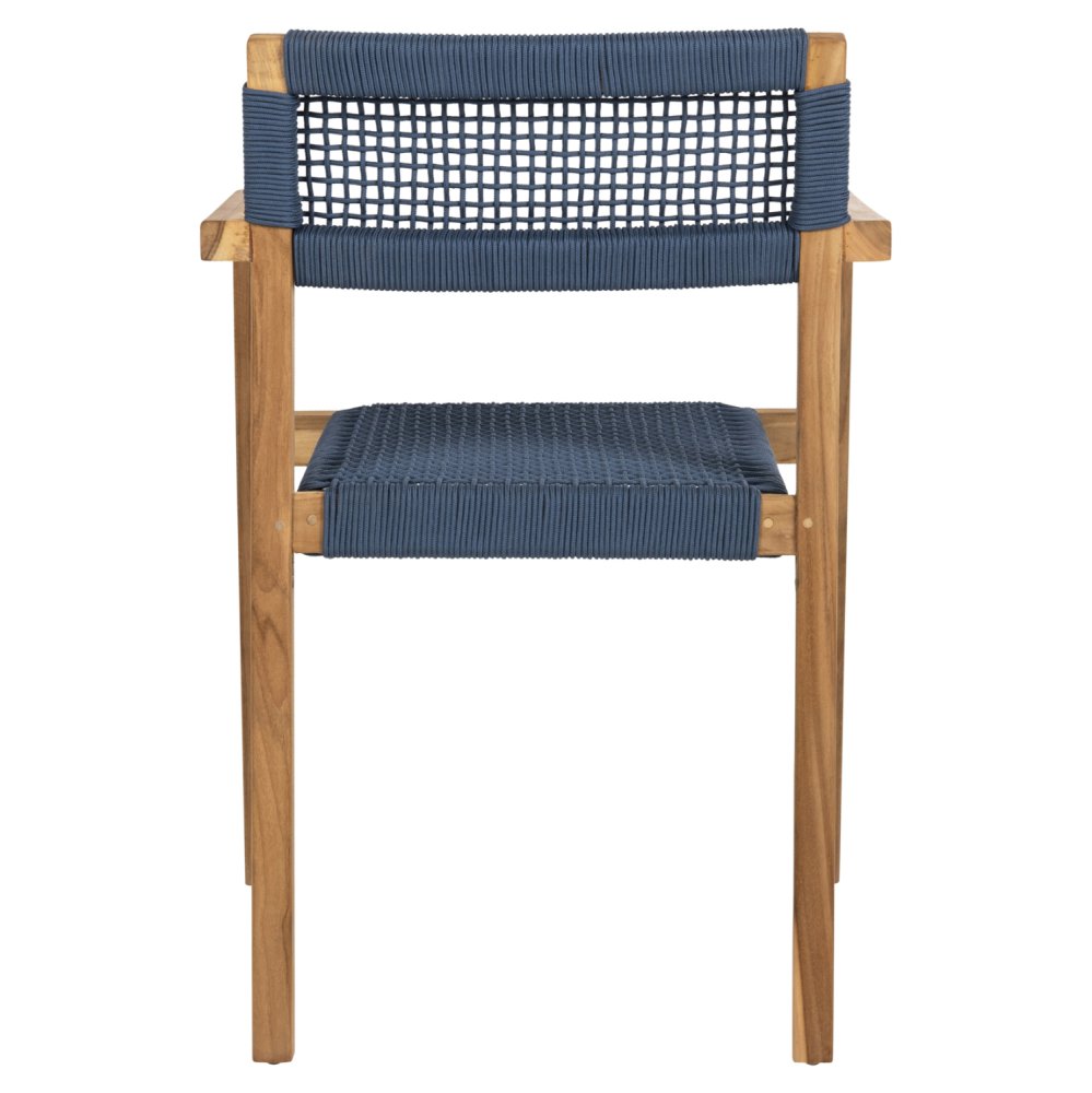 SESSEL CHARLOTTE TEAKHOLZ IN NATÜRLICH & BLAUEM SEIL 59x54x83Hcm