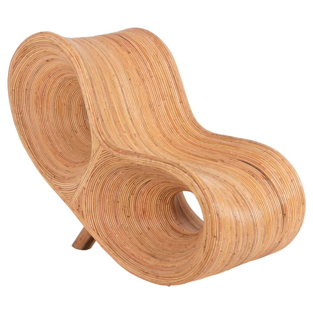 ΠΟΛΥΘΡΟΝΑ CURVY LOUNGE ΑΠΟ RATTAN ΣΕ ΦΥΣΙΚΗ ΑΠΟΧΡΩΣΗ 63x128x97Y εκ.