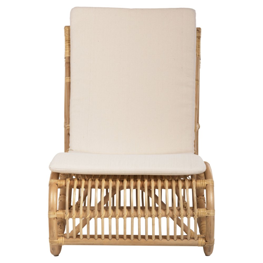 SESSEL CARL RATTAN IN NATURFARBE-WEIßES KISSEN 60x94x83-92Hcm