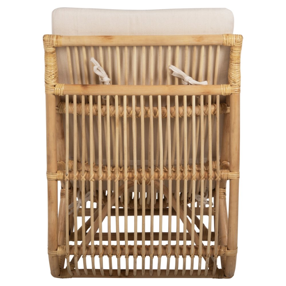 SESSEL CARL RATTAN IN NATURFARBE-WEIßES KISSEN 60x94x83-92Hcm