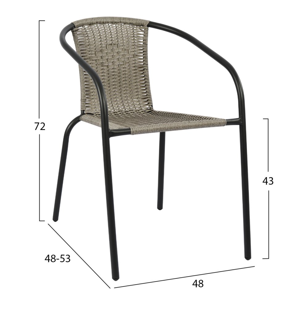 STUHL GRAU METALLIC MIT GEWEBE