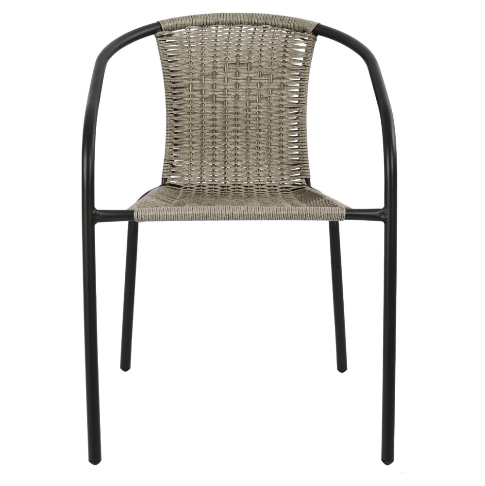 STUHL GRAU METALLIC MIT GEWEBE