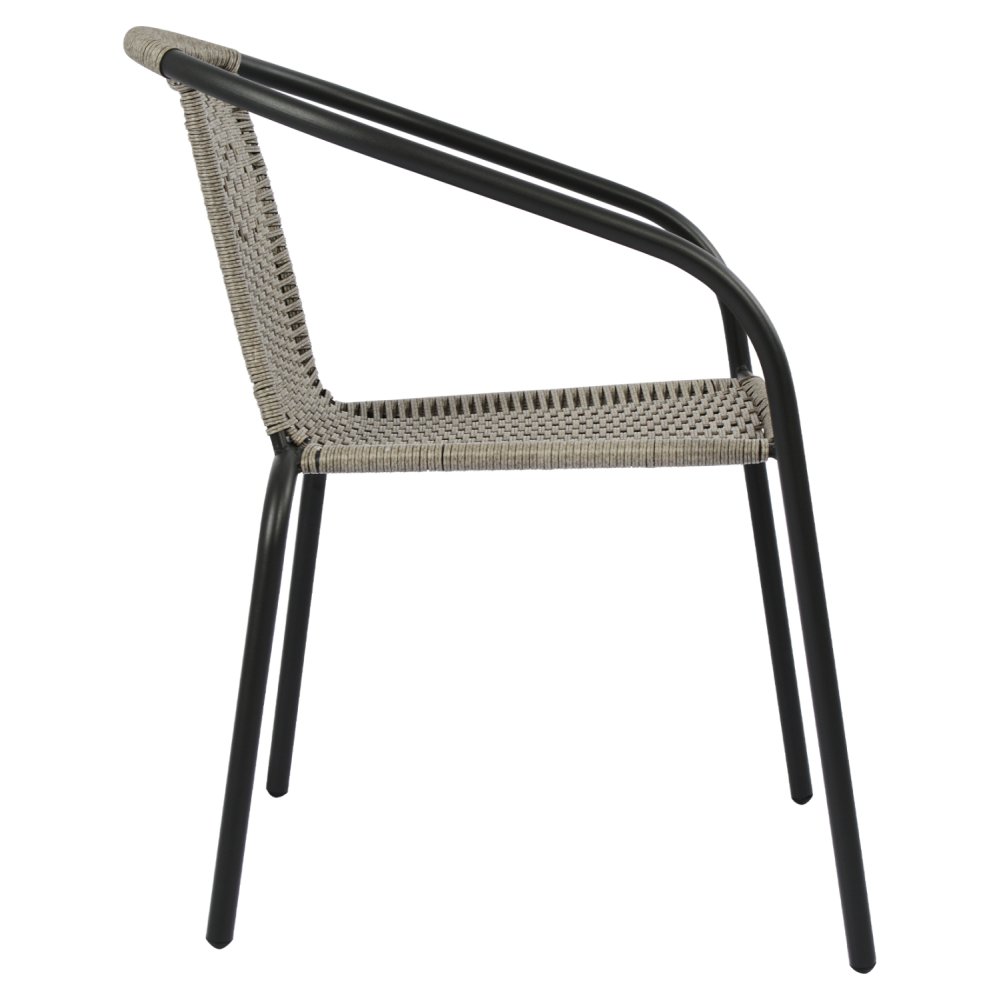 STUHL GRAU METALLIC MIT GEWEBE