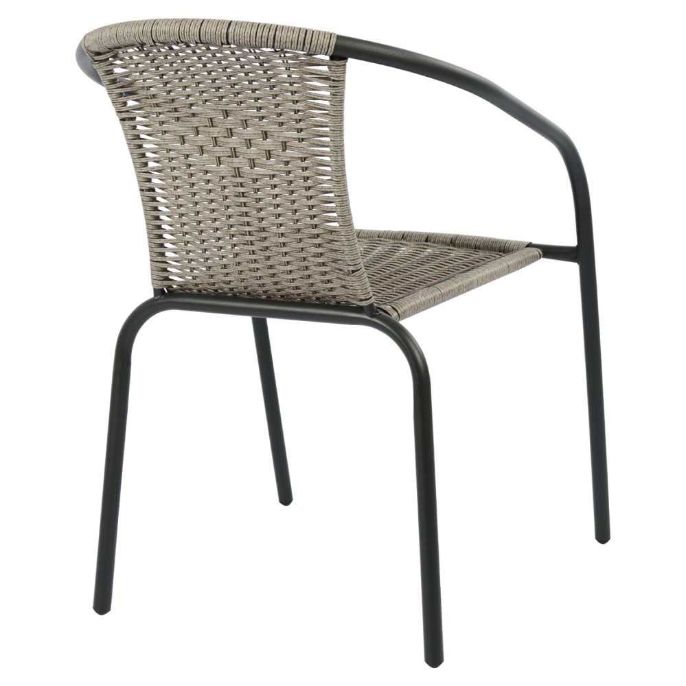 STUHL GRAU METALLIC MIT GEWEBE