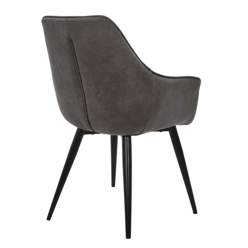 ΠΟΛΥΘΡΟΝΑ MANDO ΜΕ ΓΚΡΙ NUBUCK ΥΦΑΣΜΑ 60x60x84 εκ.