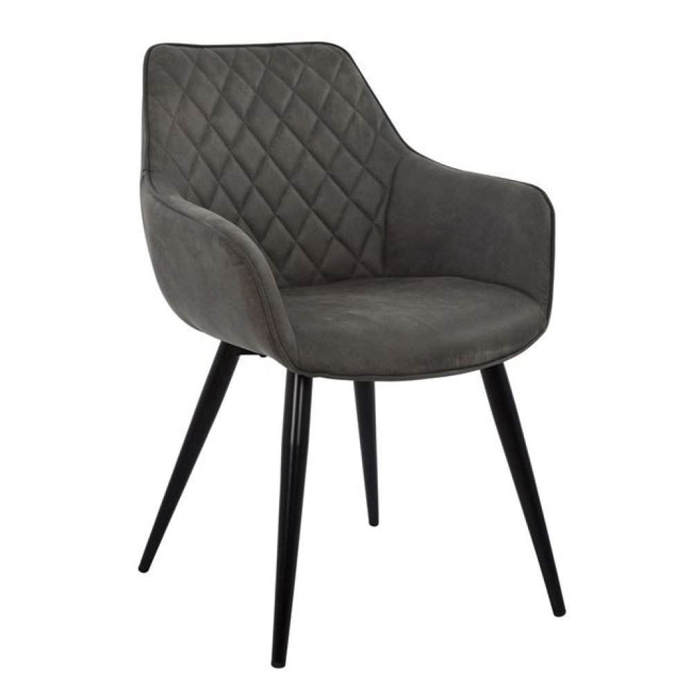 ΠΟΛΥΘΡΟΝΑ MANDO ΜΕ ΓΚΡΙ NUBUCK ΥΦΑΣΜΑ 60x60x84 εκ.