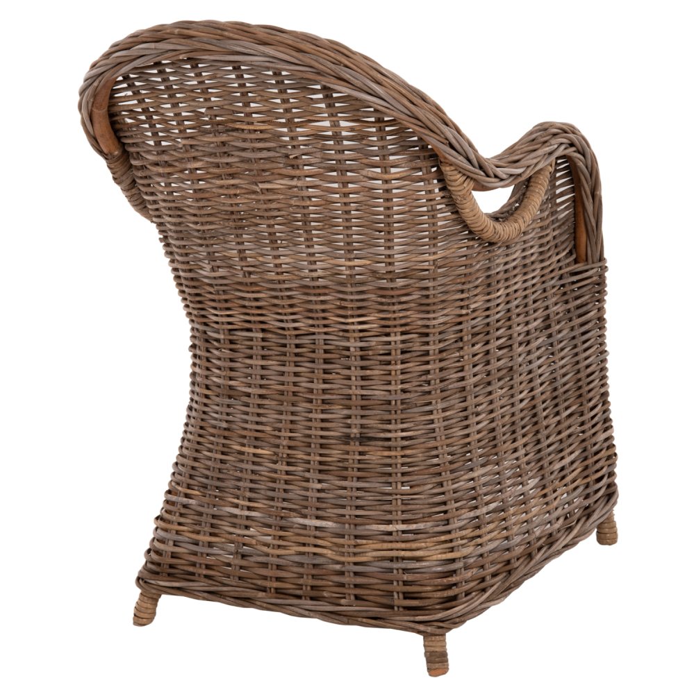 SESSEL KEYLA BRAUNES RATTAN-ECRU-KISSEN 63x65x87Hcm