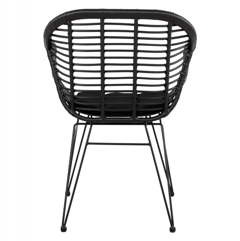SESSEL AUS METALLBEINEN UND KISSEN ALLEGRA MIT GEWEBE SCHWARZ 57,5x60x82 cm