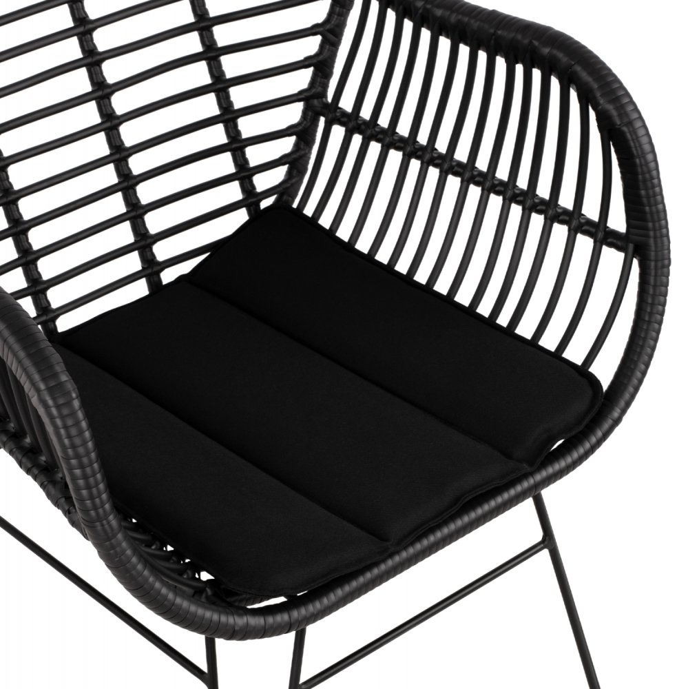 SESSEL AUS METALLBEINEN UND KISSEN ALLEGRA MIT GEWEBE SCHWARZ 57,5x60x82 cm