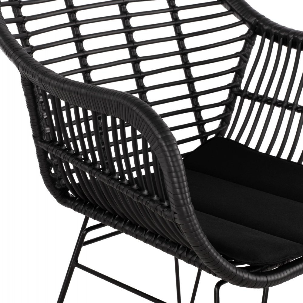SESSEL AUS METALLBEINEN UND KISSEN ALLEGRA MIT GEWEBE SCHWARZ 57,5x60x82 cm