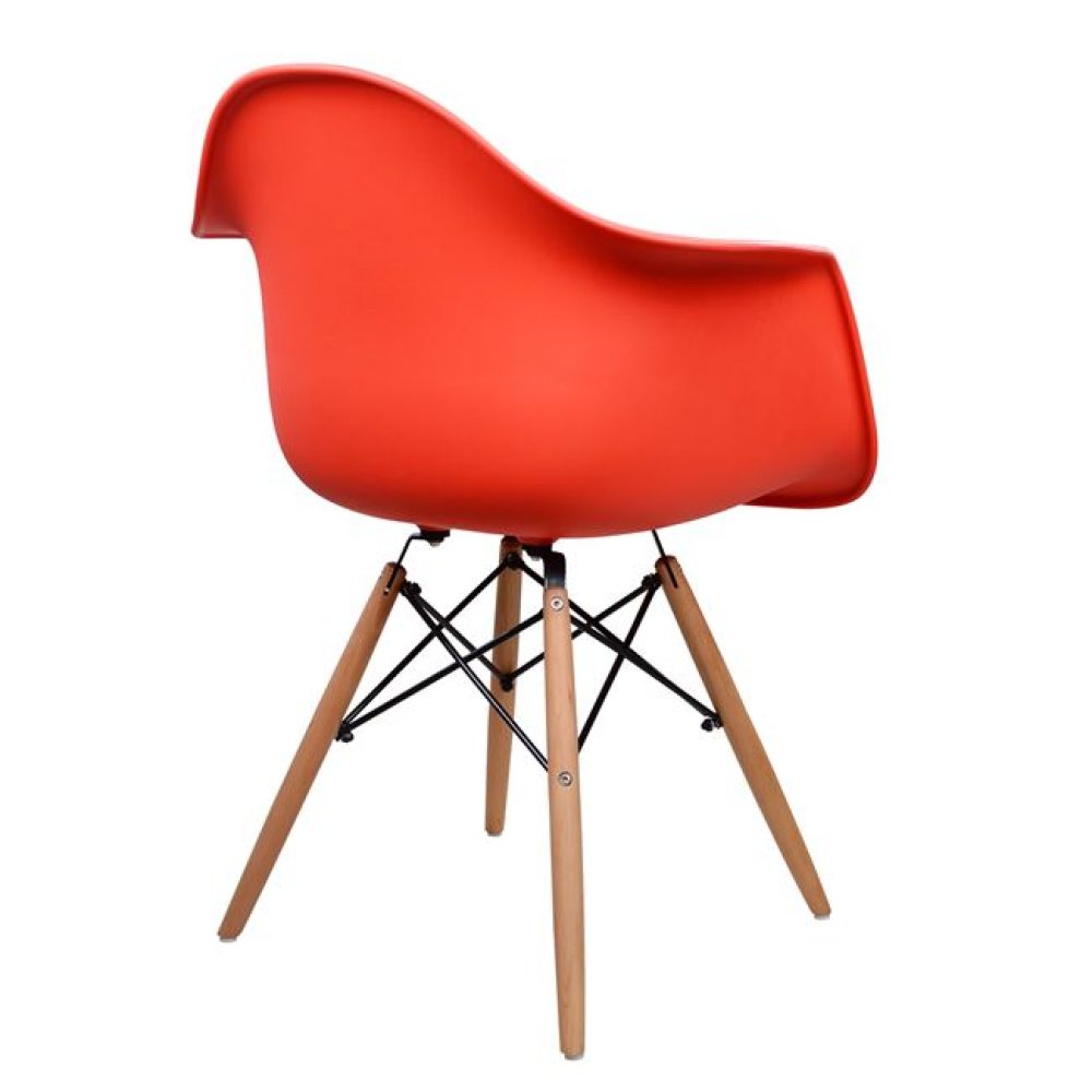 Designer Schalenstuhl MITRO mit Armlehnen, in Rot