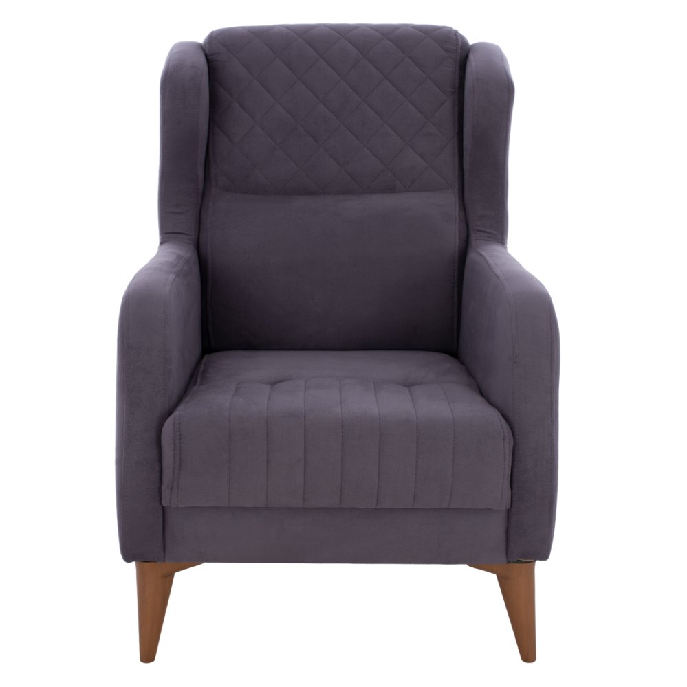 SESSEL "BERZERA HAYES" AUS GRAU SAMT 70x80x98 cm