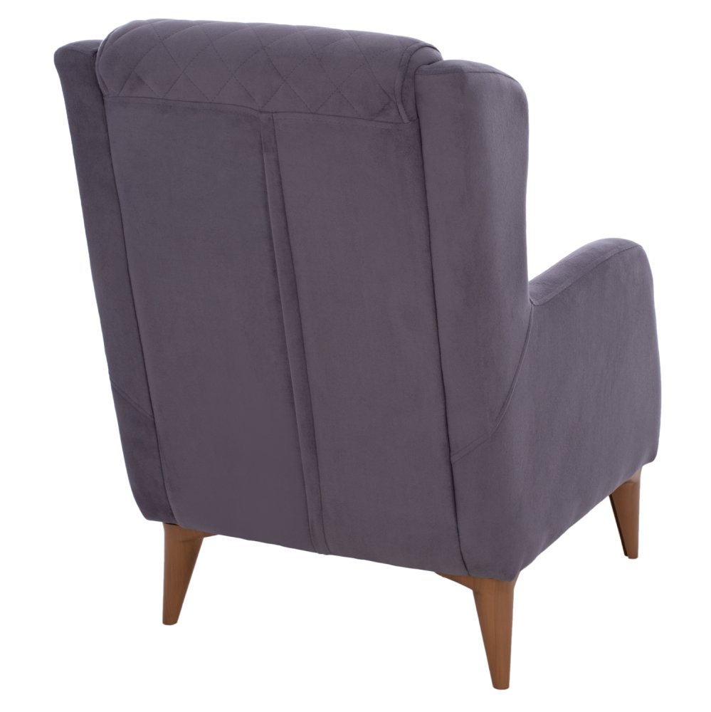 SESSEL "BERZERA HAYES" AUS GRAU SAMT 70x80x98 cm