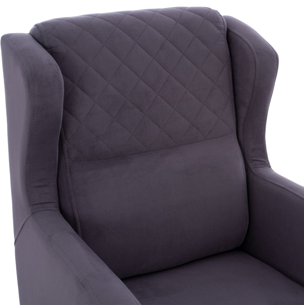 SESSEL "BERZERA HAYES" AUS GRAU SAMT 70x80x98 cm