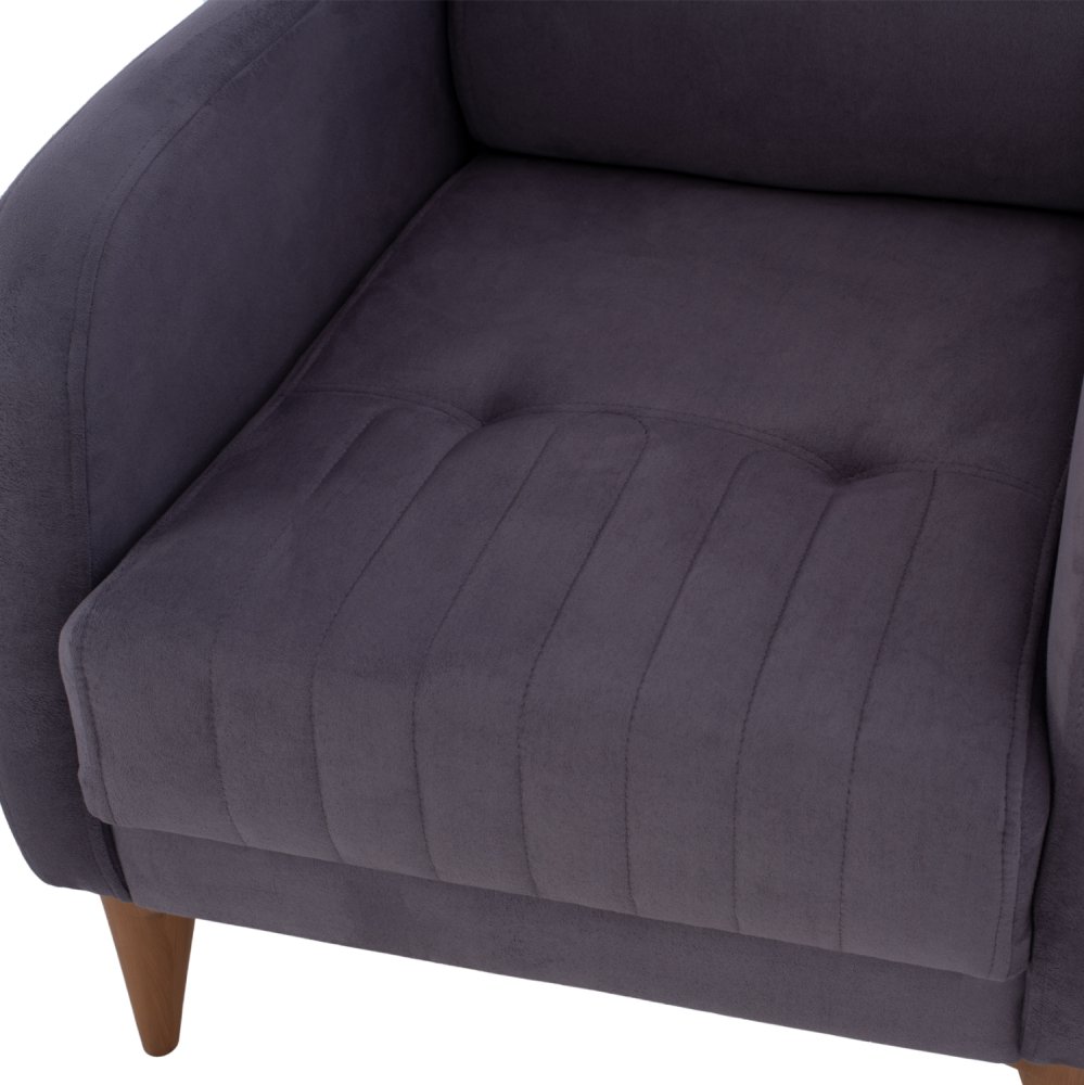 SESSEL "BERZERA HAYES" AUS GRAU SAMT 70x80x98 cm