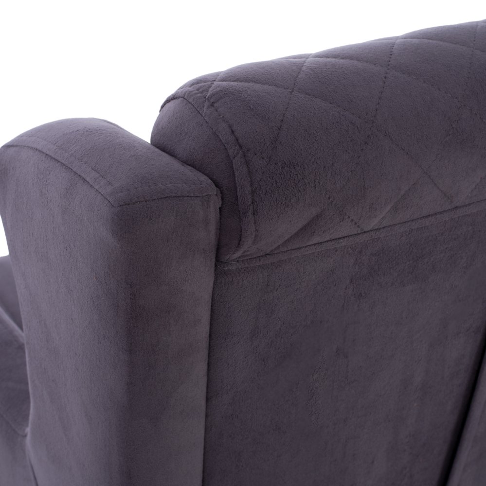 SESSEL "BERZERA HAYES" AUS GRAU SAMT 70x80x98 cm