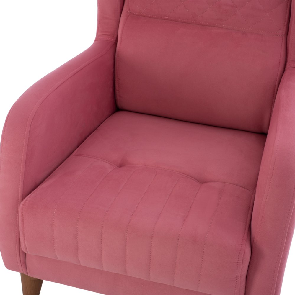 SESSEL "BERZERA HAYES" AUS ROSE SAMT 70x80x98 cm