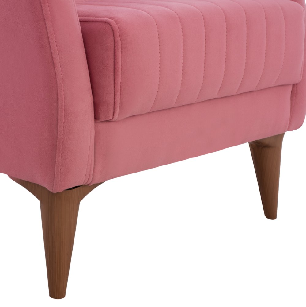 SESSEL "BERZERA HAYES" AUS ROSE SAMT 70x80x98 cm