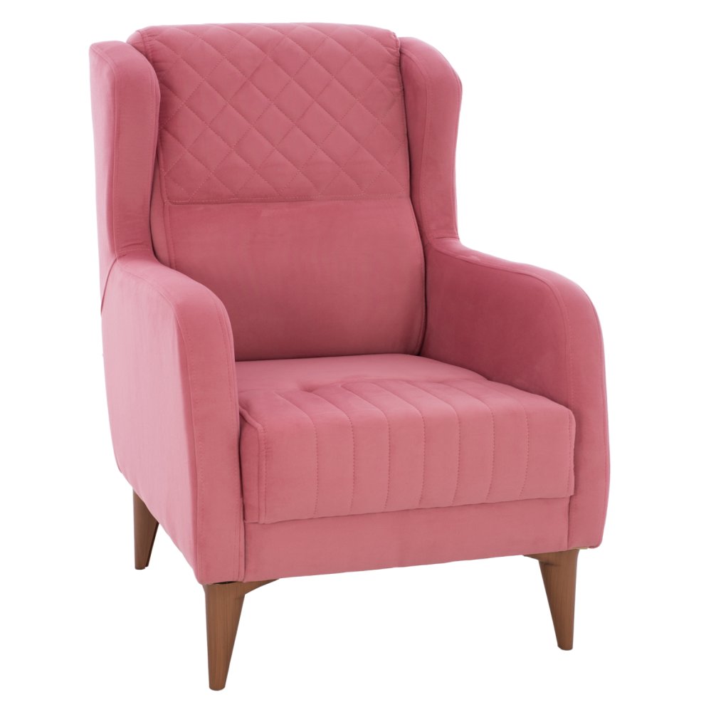 SESSEL "BERZERA HAYES" AUS ROSE SAMT 70x80x98 cm