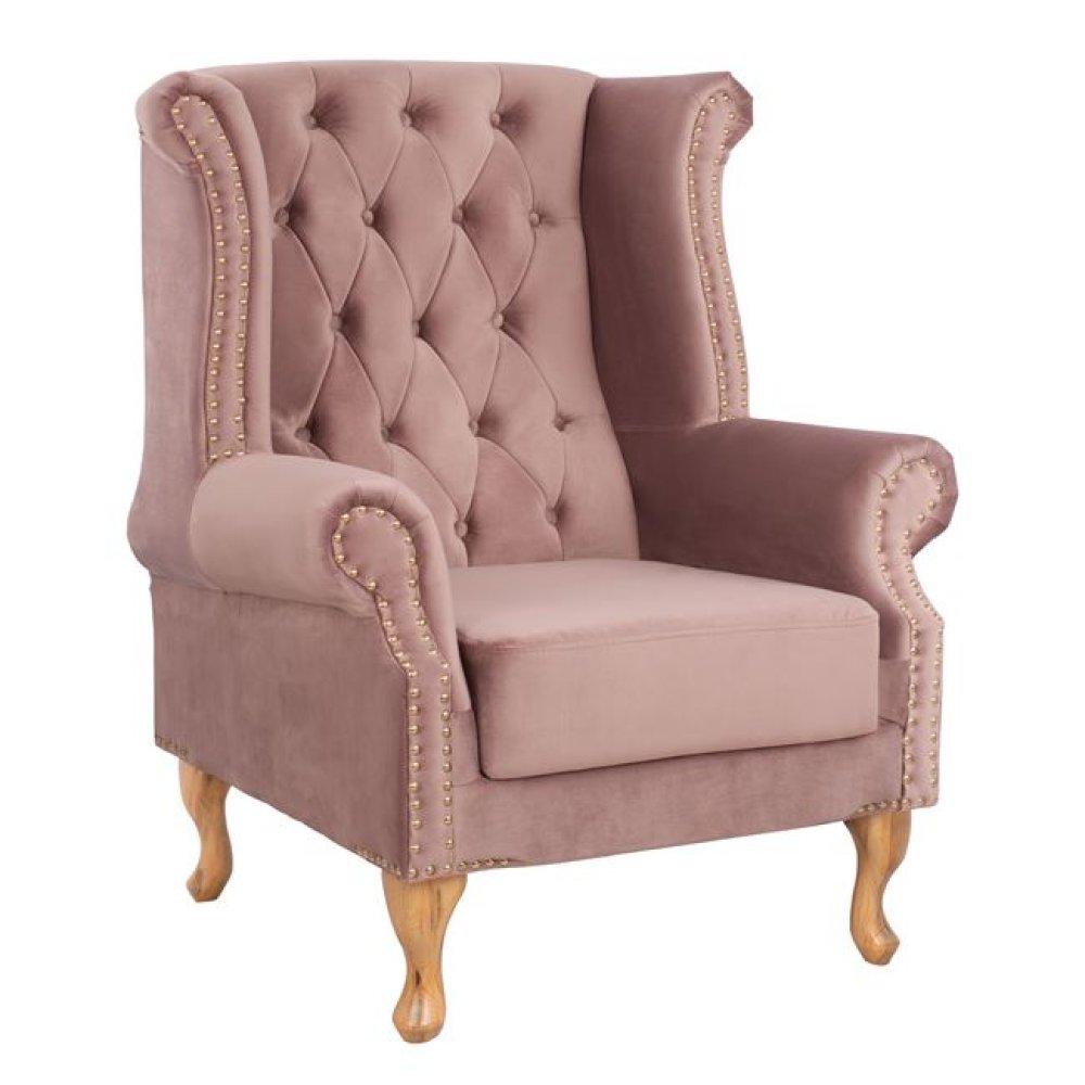 Sessel POLINA aus Samt in Farbe Rosé
