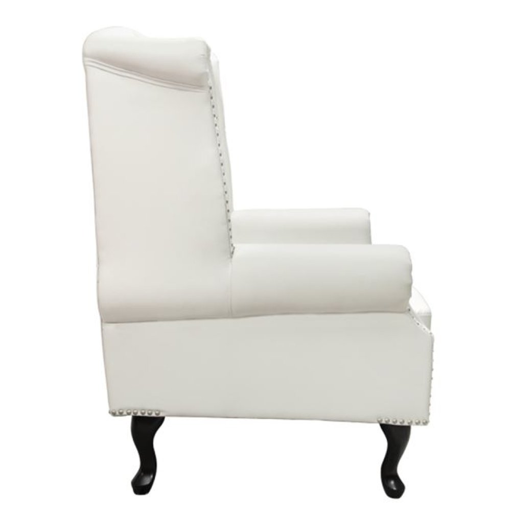 Design Ohrensessel Polina | Antik weiß | Wohnzimmer Sessel