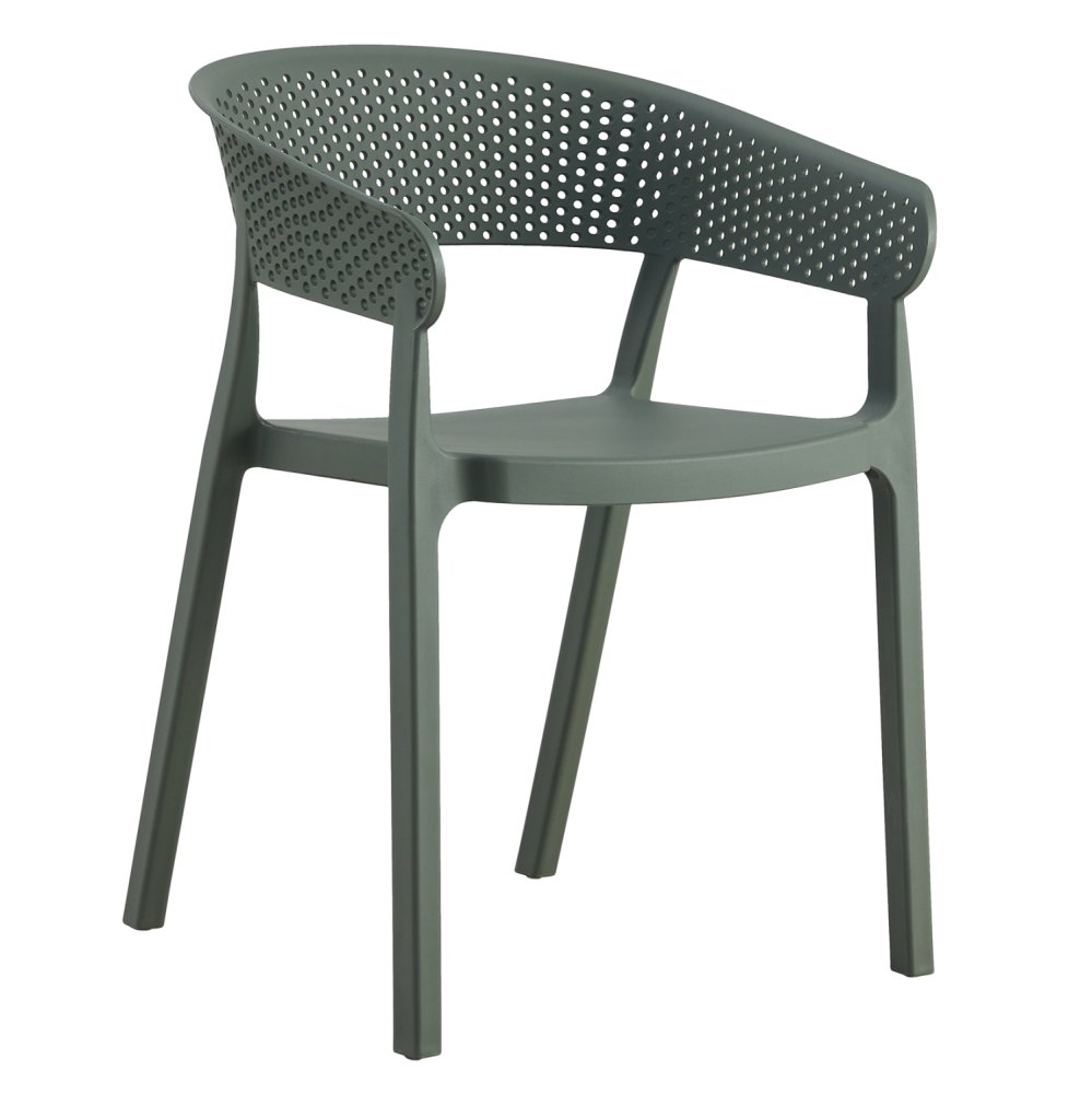 SESSEL POLYPROPYLEN IN DUNKEL OLIVE 53,5x50,5x73cm