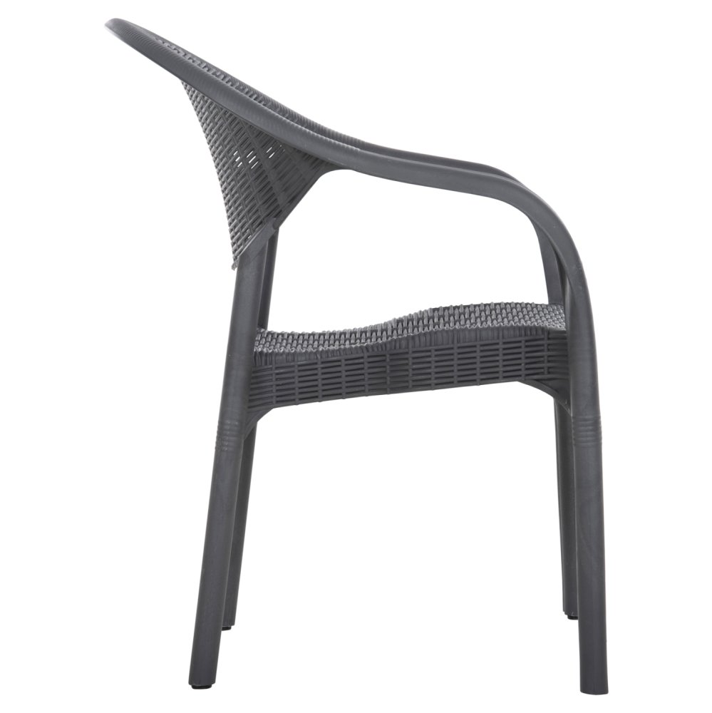 SESSEL AUS POLYPROPYLEN, BAMBUS-OPTIK, SCHWARZ, 63 x 59 x 81 cm