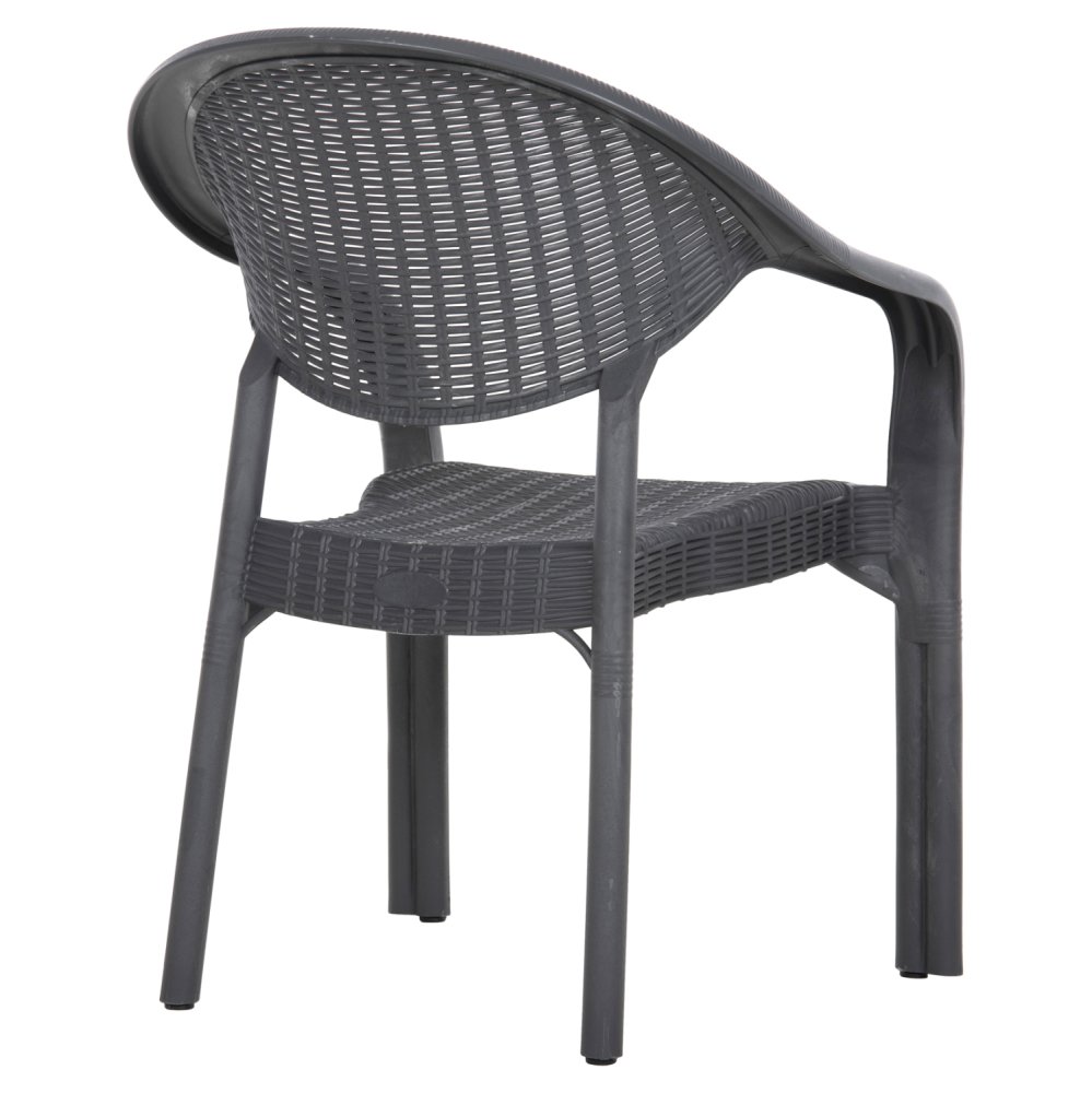 SESSEL AUS POLYPROPYLEN, BAMBUS-OPTIK, SCHWARZ, 63 x 59 x 81 cm