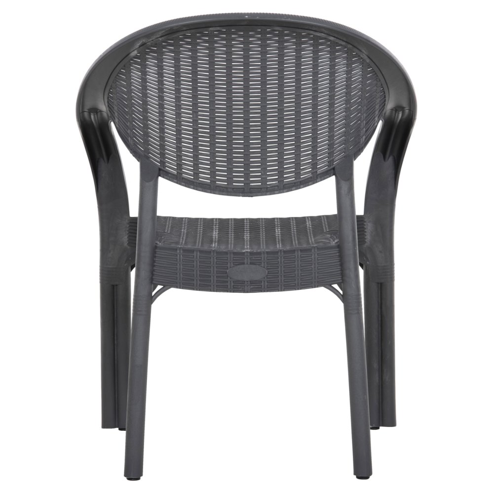SESSEL AUS POLYPROPYLEN, BAMBUS-OPTIK, SCHWARZ, 63 x 59 x 81 cm