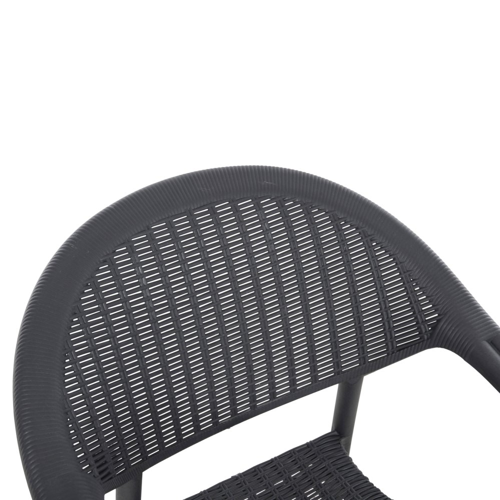 SESSEL AUS POLYPROPYLEN, BAMBUS-OPTIK, SCHWARZ, 63 x 59 x 81 cm